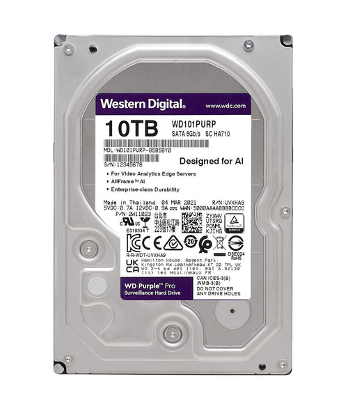 10TB WD Purple Surveillance Hard Drive (Internal HDD) - Byte Store