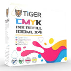 Tiger BT-5000 / BT-D60 CMYK Ink Refill 100ml x4 for Brother Printers - Byte Store