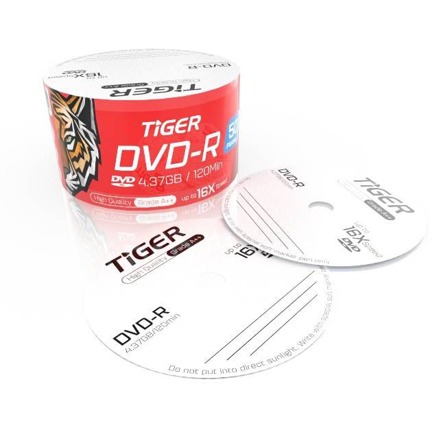 Tiger Blank DVD-R 4.37GB 120Min (50-Pack) - Byte Store