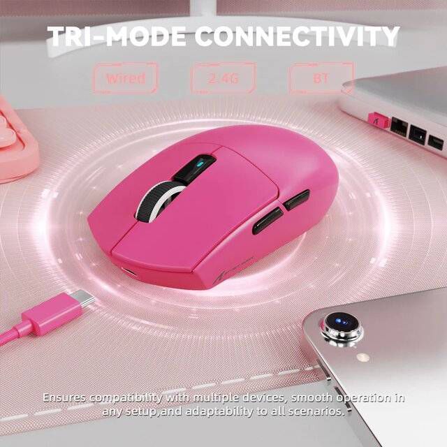Attack Shark G3 Pro Tri-Mode Gaming Mouse (Berry Red) - Byte Store