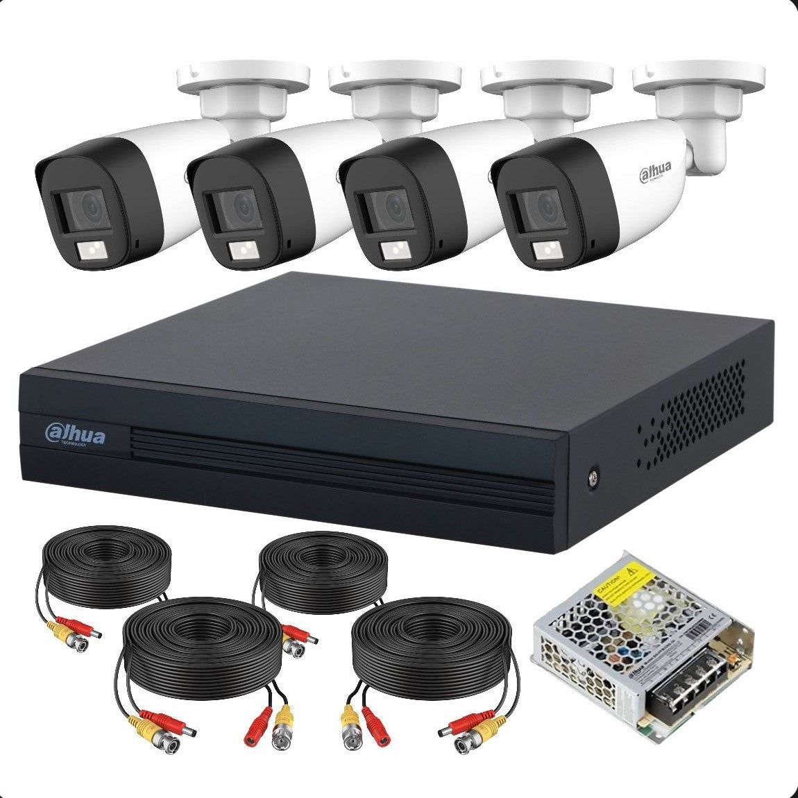 Dahua 5MP 4-Camera Smart Dual Light Bullet Kit - Byte Store