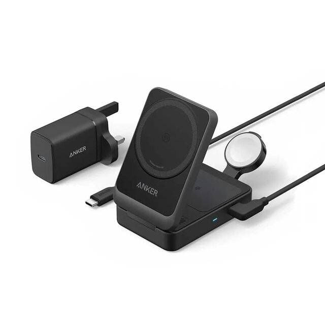 Anker MagGo Qi2 15W 3-in-1 Foldable Wireless Charging Station - Byte Store