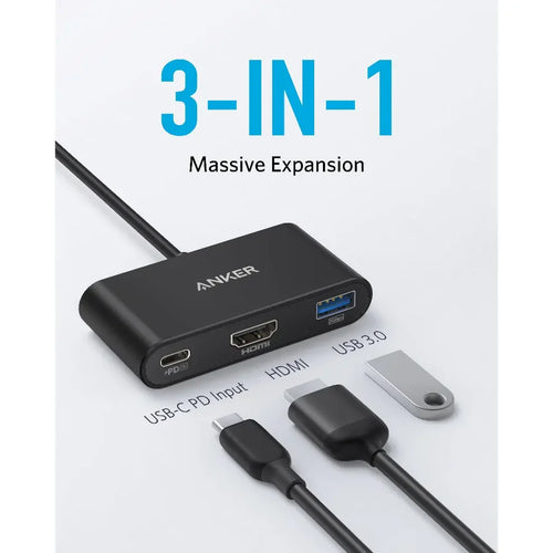 Anker PowerExpand 3-in-1 USB-C PD Multi-Function Hub with 4K HDMI, 100W PD Adapter