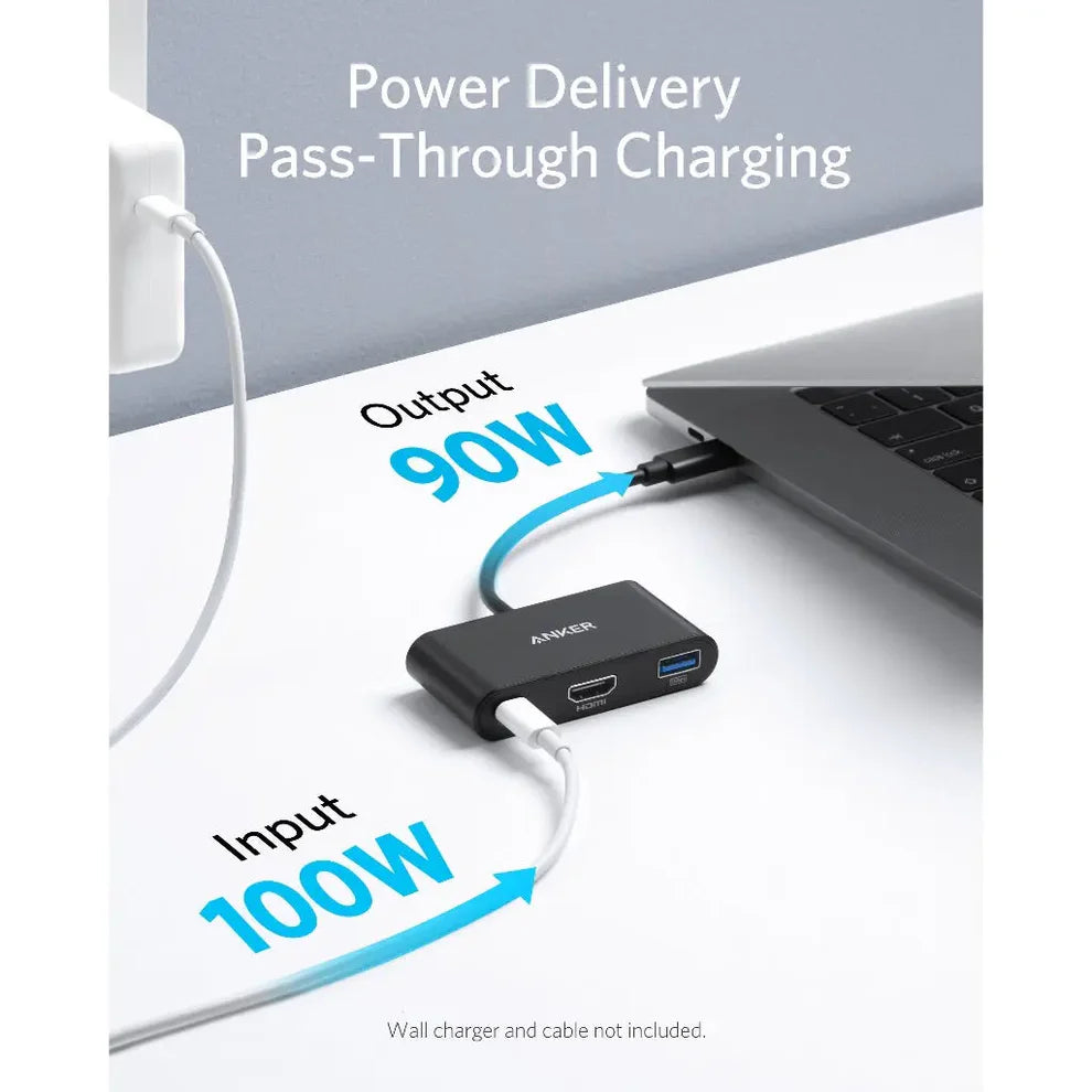 Anker PowerExpand 3-in-1 USB-C PD Multi-Function Hub with 4K HDMI, 100W PD Adapter