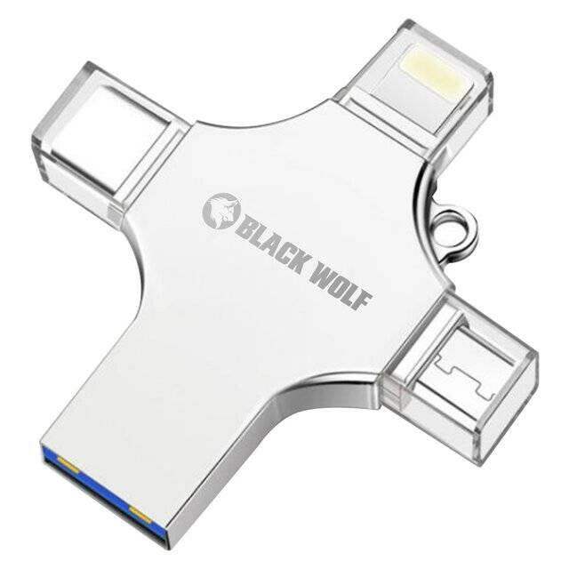 Black Wolf 4-in-1 Flash Drive 256GB - Byte Store