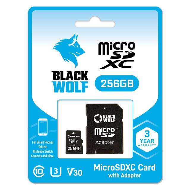 Black Wolf MicroSDXC Card (256GB) - Byte Store