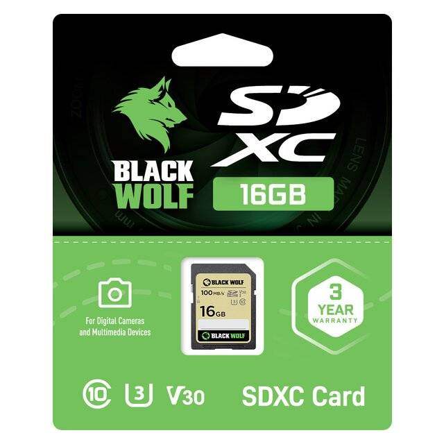 Black Wolf SDXC Card (16GB) - Byte Store