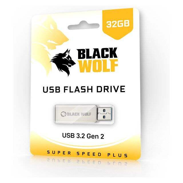 Black Wolf : USB Flash Drive (3.2 Gen 2) - 32GB - Byte Store