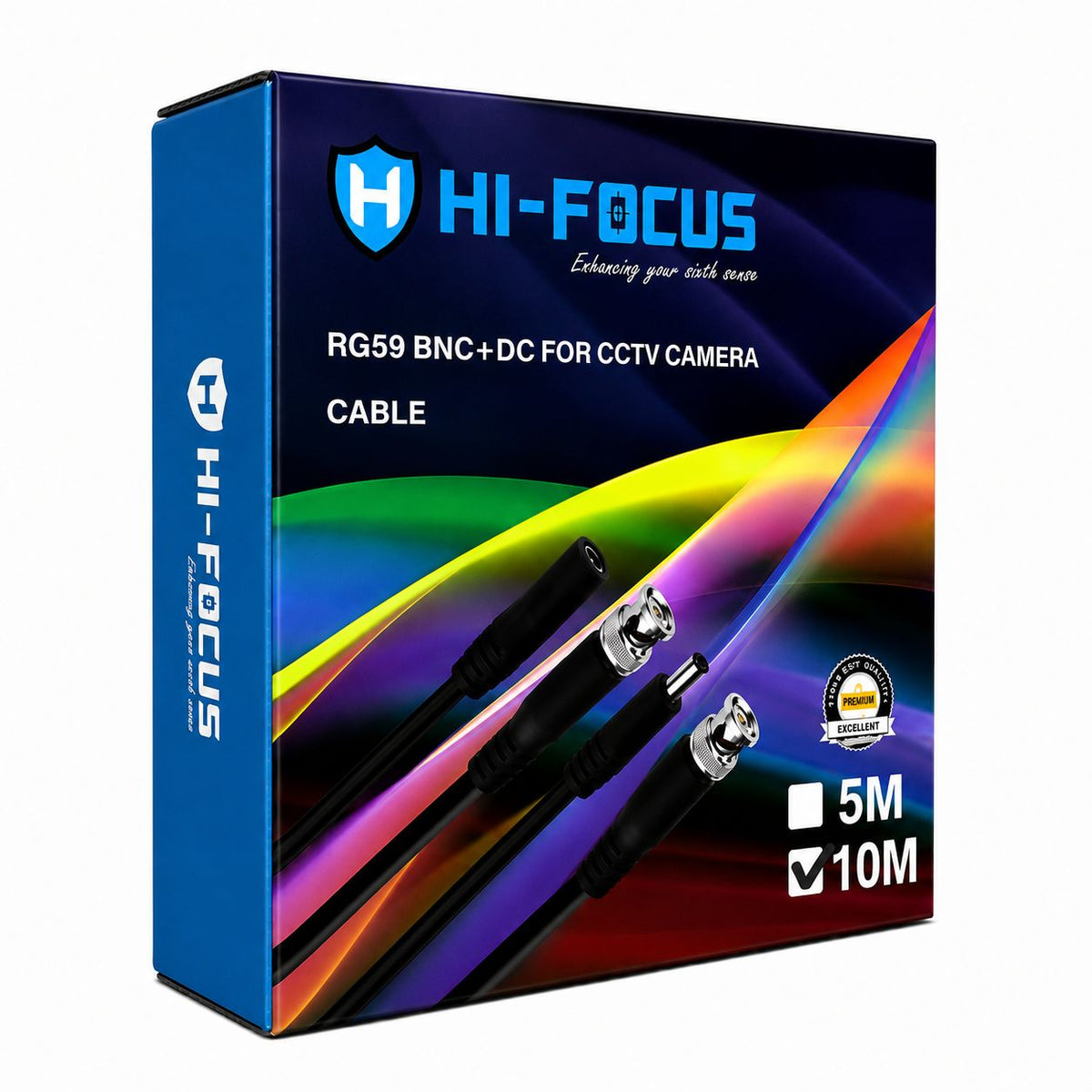 HI Focus RG59 BNC + DC CCTV Camera Cable 10m - Byte Store