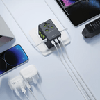 Green Lion GaN Universal Travel Adapter 35W 6 in 1 with 2 in 2 Cable - Byte Store