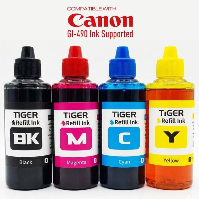 Tiger GI-490 CMYK Ink Refill for Canon (100ml x4) - Byte Store