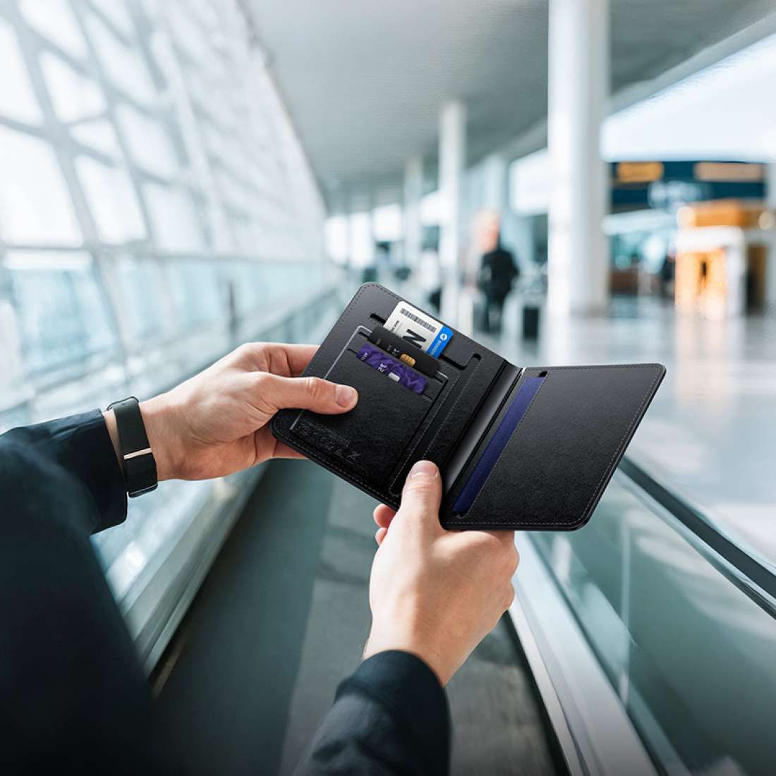 Hoco E91G Smart Passport Wallet with Apple Find My - Byte Store