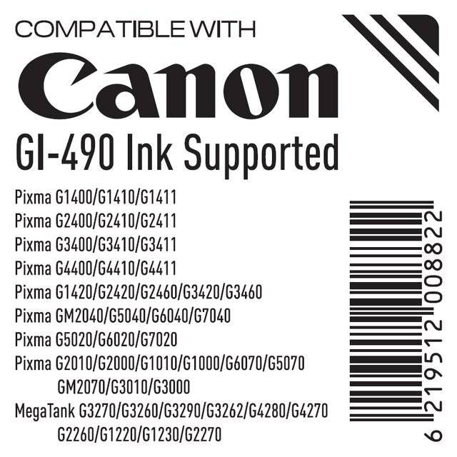 Tiger GI-490 CMYK Ink Refill for Canon (100ml x4) - Byte Store