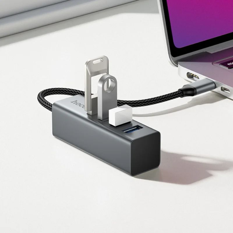 Hoco HB1C 4-in-1 USB-C to USB-A 3.0 Hub - Byte Store