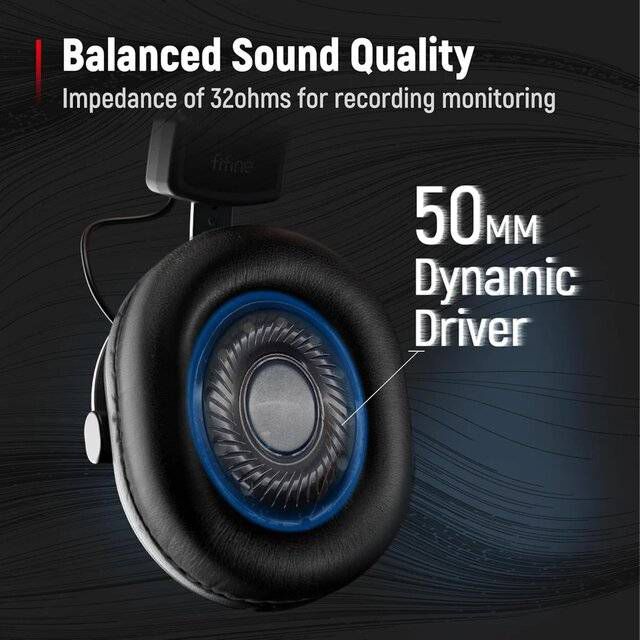 Fifine H8 3.5mm Wired Headphones - Black - Byte Store