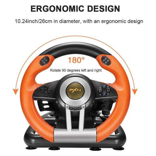 PXN V3 Pro Steering Wheel - Orange - Byte Store