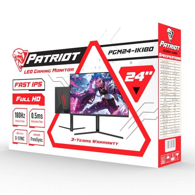 Patriot 24" FHD 180Hz 0.5ms Gaming Monitor