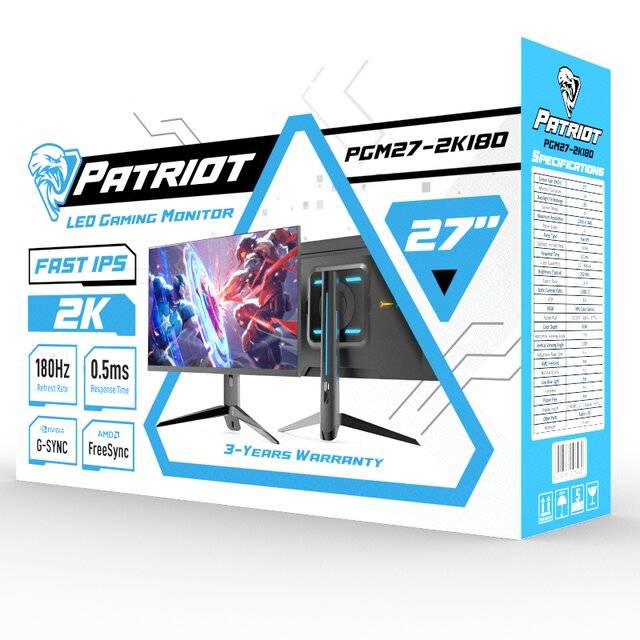 Patriot 27" 2K 180Hz 0.5ms Gaming Monitor