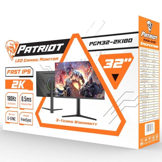 Patriot 32" 2K 180Hz 0.5ms Gaming Monitor