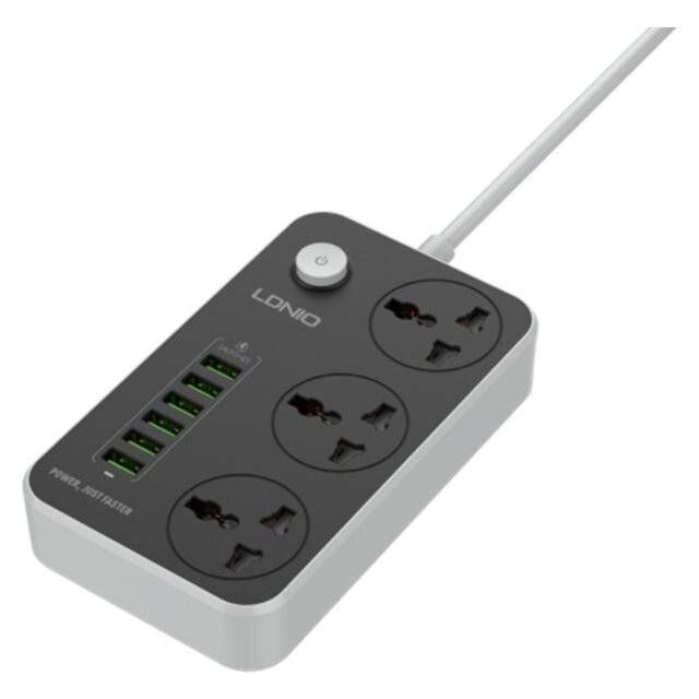 Ldnio SC3604 2500W Power Strip 3 Sockets 6 USB 2m - Byte Store