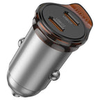 Hoco NZ16B Rigorous 45W Dual USB-C Car Charger with Cable - Byte Store