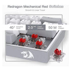 Redragon Fizz K617 Mechanical Keyboard (Arabic and English) (Gray & White) - Byte Store