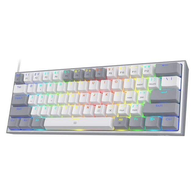 Redragon Fizz Rainbow H617-R Mechanical Keyboard (White & Gray) - Byte Store
