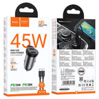 Hoco NZ16B Rigorous 45W Dual USB-C Car Charger with Cable - Byte Store