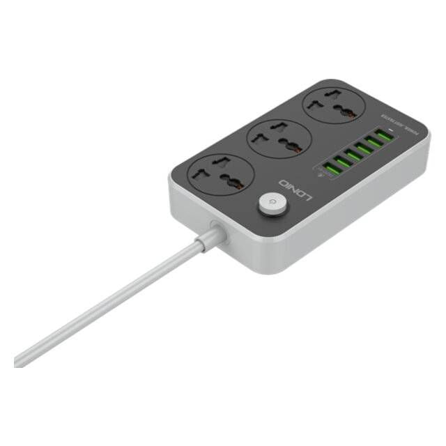 Ldnio SC3604 2500W Power Strip 3 Sockets 6 USB 2m - Byte Store