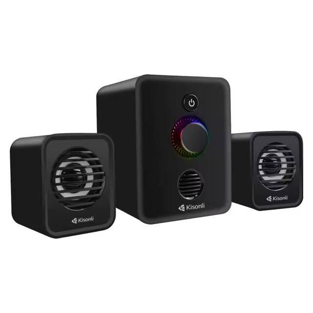 Kisonli U-3000 3-Piece USB Multimedia Speaker with LED - Byte Store