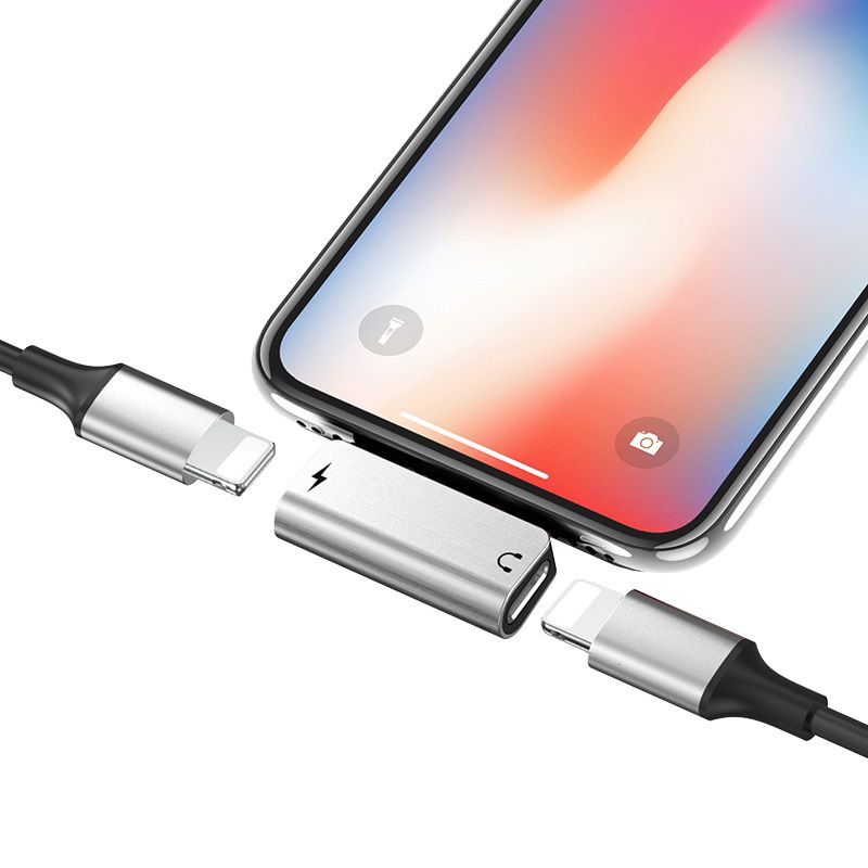 Hoco LS24 Dual Lightning Audio & Charging Adapter 2A - Byte Store