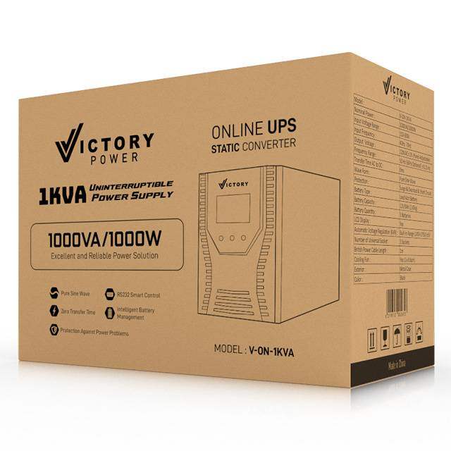 Victory Power 1KVA Online UPS 1000W (3-Batteries 2.45kg) - Byte Store