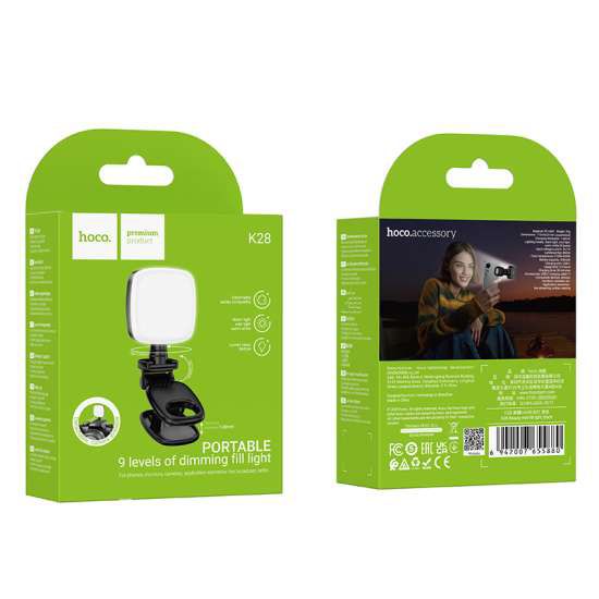 Hoco K28 Beauty Ultra-Compact LED Fill Light 2700K-6500K - Byte Store