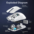 Attack Shark X11 Tri-Mode Gaming Mouse with Charging Dock (Red) - Byte Store
