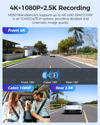 AZDOME M550 Max 4K 3 Channel Dash Cam + Free 64GB MicroSD Card
