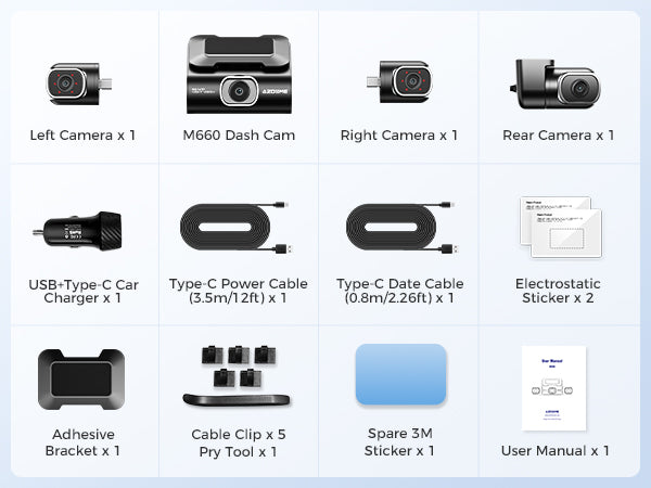 Azdome M660 4K - 4 Channel Dashcam