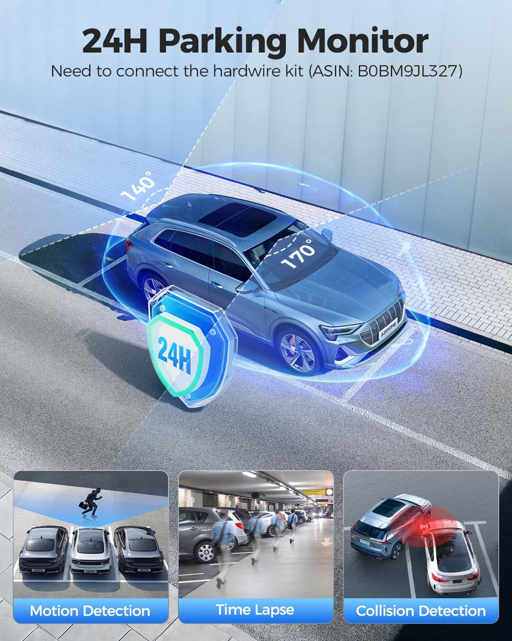 AZDOME GS63H Pro 4K 2 Channel Dash Cam + Free 64GB MicroSD Card