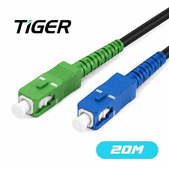 Tiger 20m SC/APC to SC/UPC Fiber Optic Cable - Byte Store