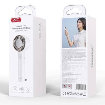 XO MF87 2000mAh Turbo Handheld Fan (White) - Byte Store