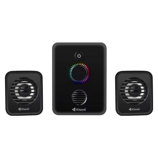 Kisonli U-3000 3-Piece USB Multimedia Speaker with LED - Byte Store