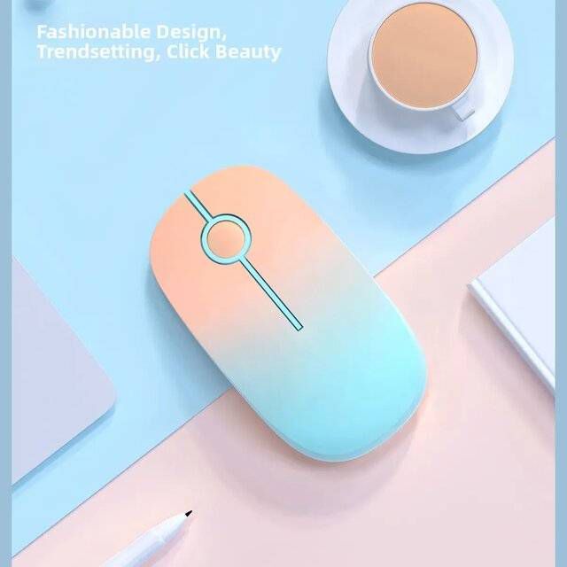 Fude i330 Bluetooth Wireless Mouse (Orange & Blue) - Byte Store