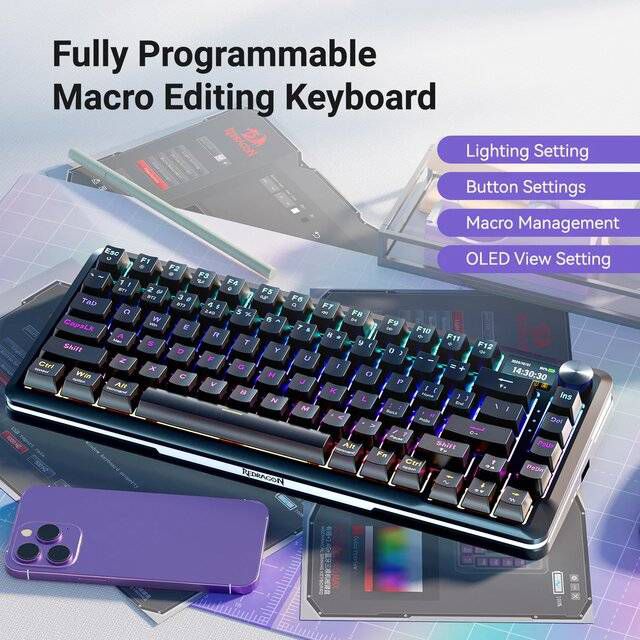 Redragon Flekact K708GG-RGB-PRO Tri-Mode Mechanical Keyboard - Byte Store