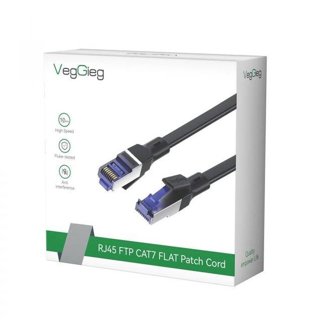 VegGieg V-E720 CAT7 FTP Flat Patch Cord 1m - Byte Store