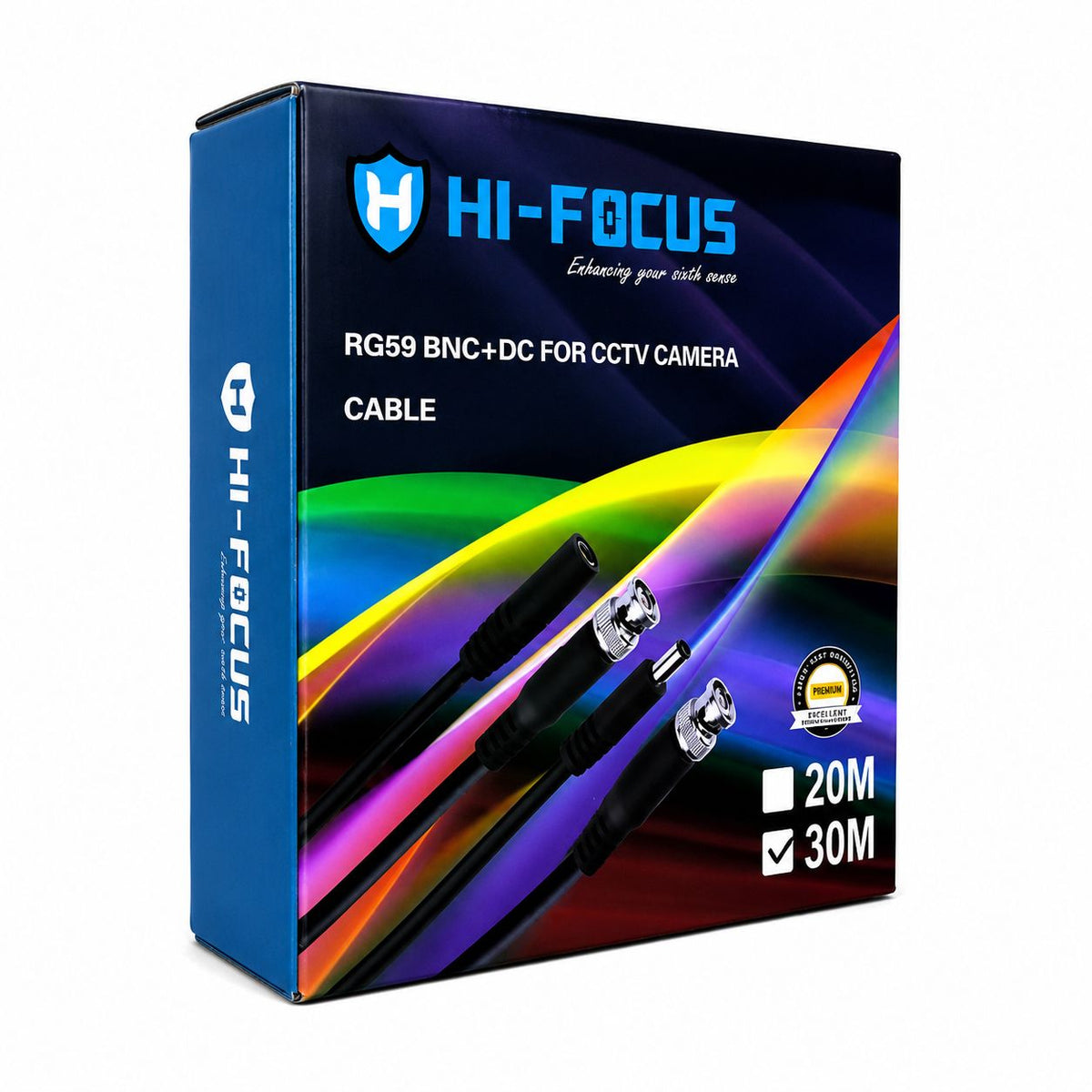 HI Focus RG59 BNC + DC CCTV Camera Cable 30m - Byte Store