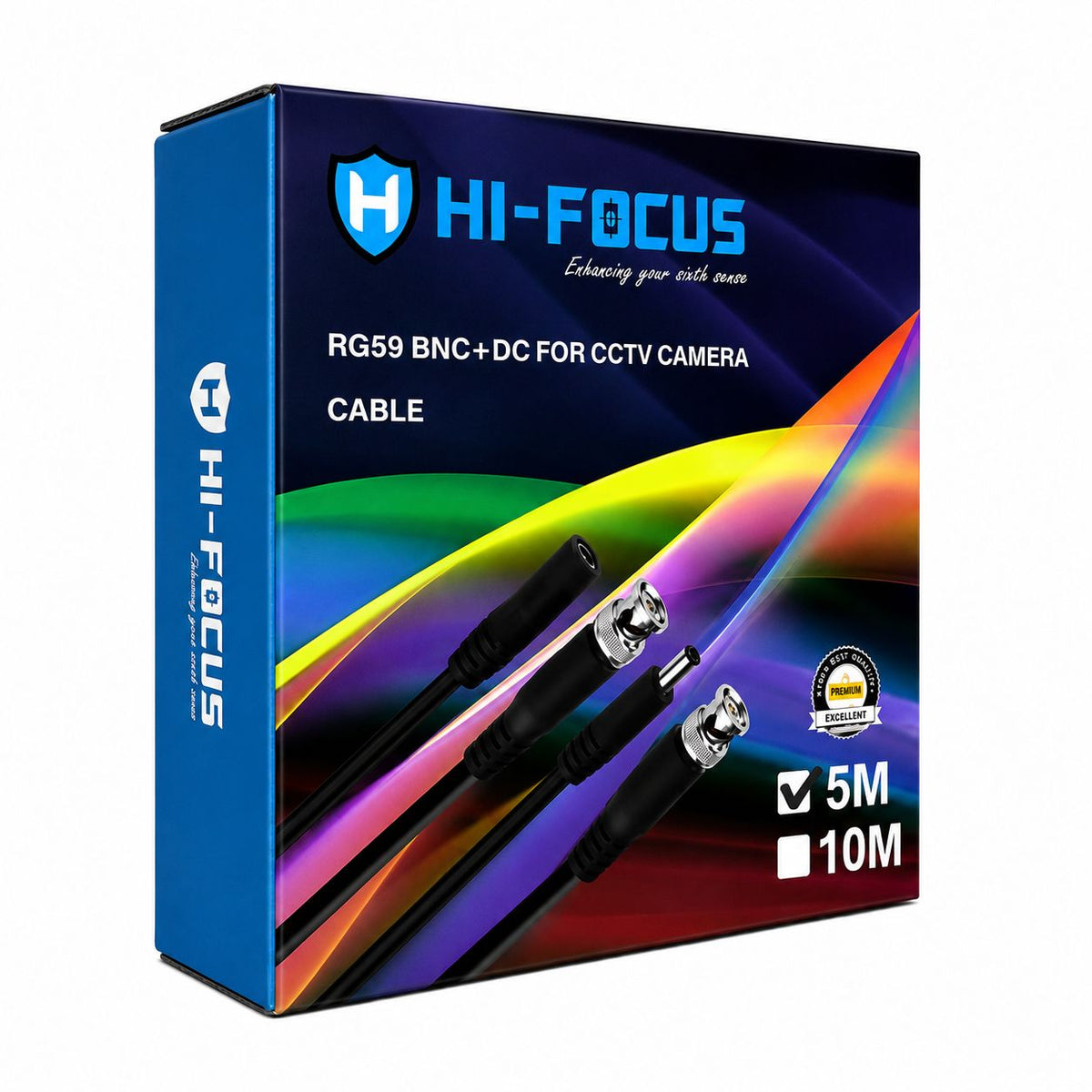 HI Focus RG59 BNC + DC CCTV Camera Cable 5m - Byte Store
