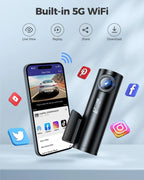 AZDOME M300S 2CH Dash Cam 4K with 5.8G WiFi GPS Voice Control WDR Night Vision 24H Parking Mode