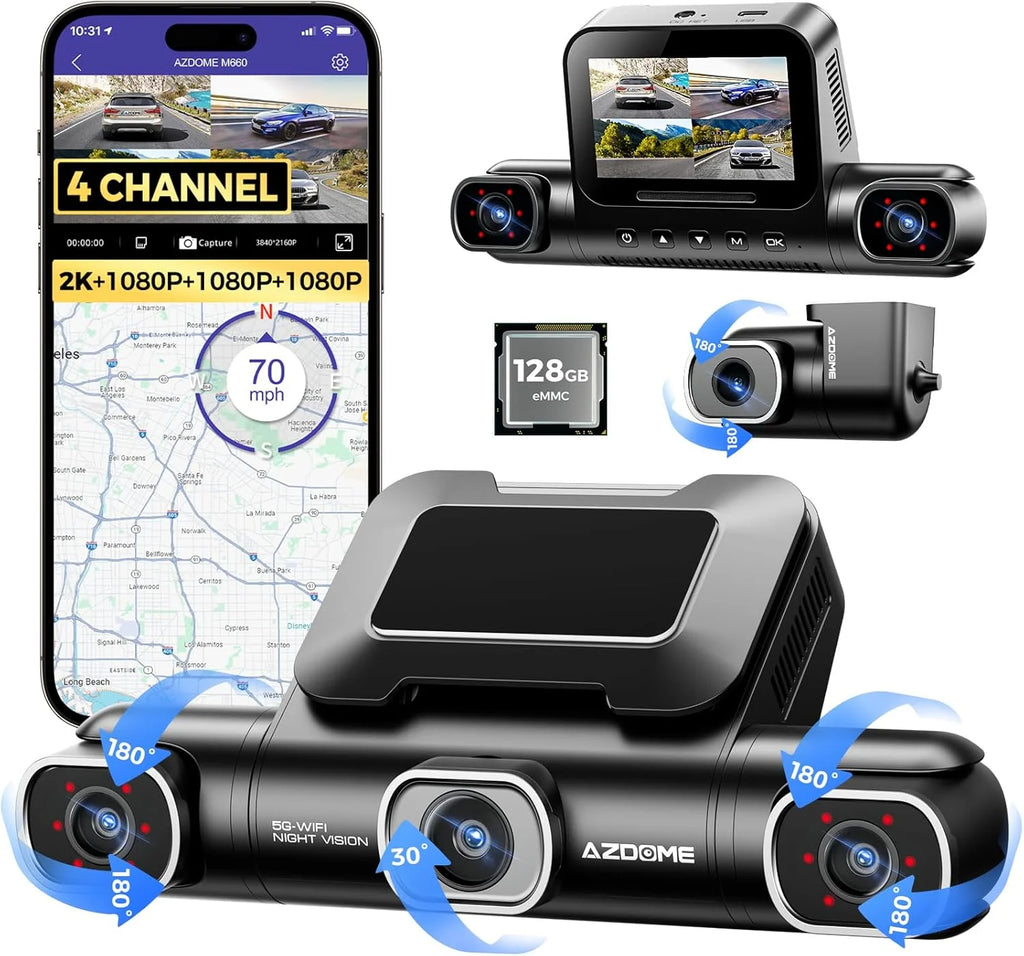 Azdome M660 4K - 4 Channel Dashcam