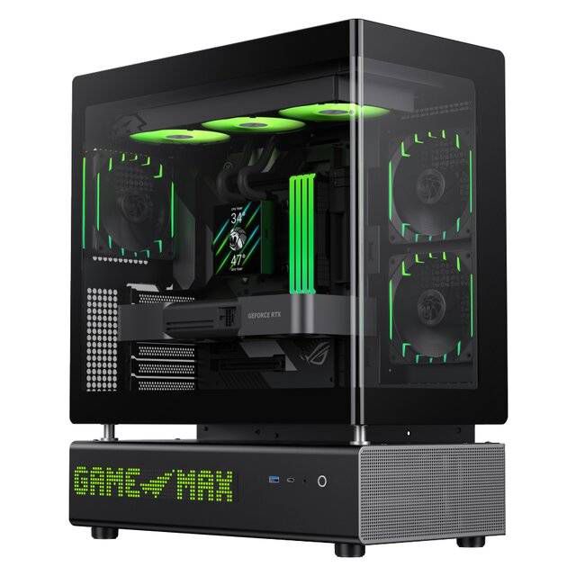 GameMax N90 Dual-Chamber 6-Fan PC Case (Black) - Byte Store