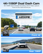 AZDOME GS63H Pro 4K 2 Channel Dash Cam + Free 64GB MicroSD Card